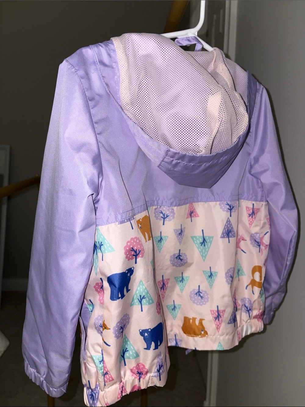 Eddie Bauer Lavender & Light Pink Hooded Kids' Packable Raincoat
